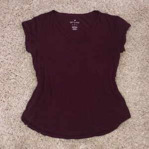 American Eagle Soft & Sexy Maroon T-shirt